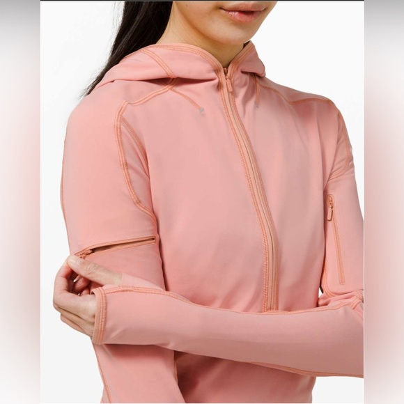 Lululemon Break a Trail 1/2 Zip Hoodie Pink Pastel Sz 8 - Picture 2 of 12